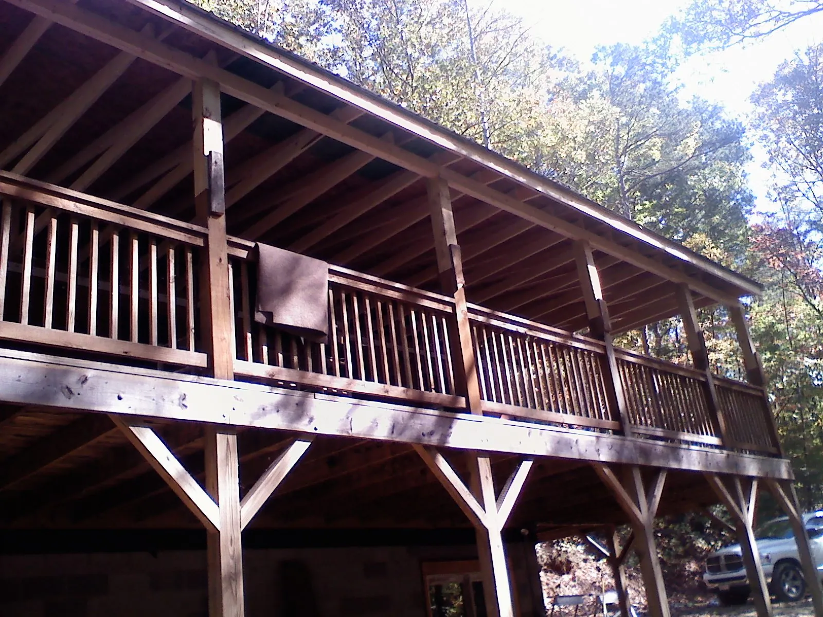 Timber framing under a new elevated porch and deck — Roof Leak Repair in Cerro Gordo by Roofing Brothers